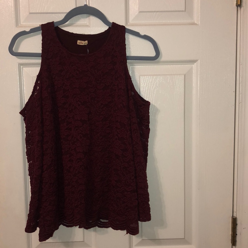 Shoulder cut out maroon Hollister sweater shirt